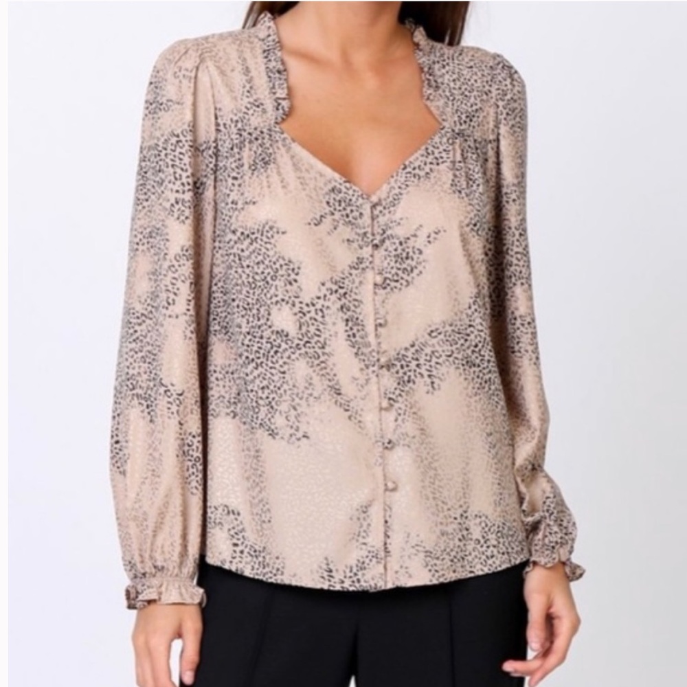 Current Air Beige Leopard print Women's Blouse